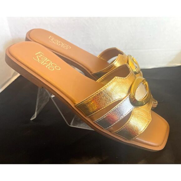 Franco Sarto Milada Gold and Silver Sandals with Metallic Finish WMS S 8.5 M NEW - Picture 3 of 10